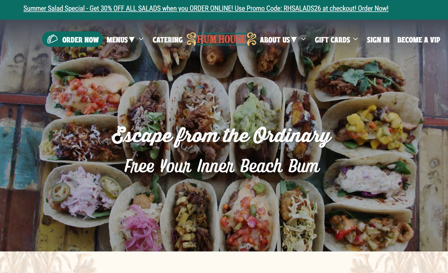 Caribbean restaurant website