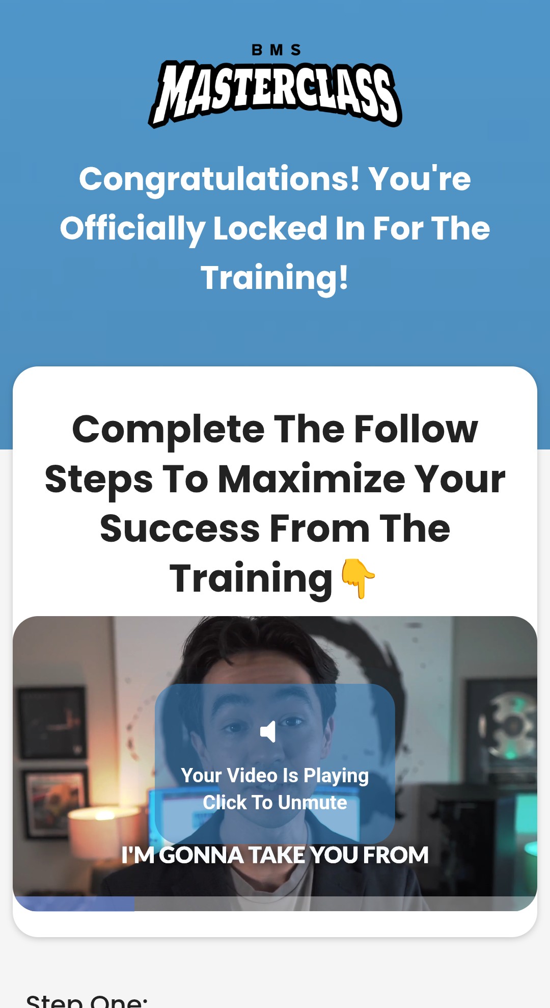 Masterclass upsell funnel